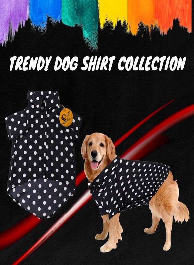 Sage Square Funky Soft Material Dog Shirt | Cool/Funky Print Pet | Soft Light Weight | Comfortable & Breathable Dog Clothing | Trendy Vest Outfit (Medium - 16 inch) (Polka Black) - Image 2